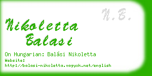 nikoletta balasi business card